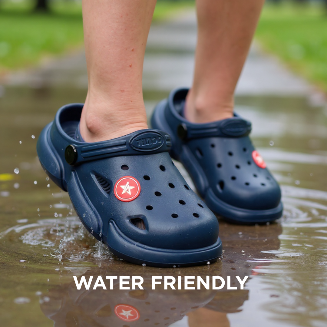 CLOUD TREADS BLUE CLOGS (Jojo) – Everyday Play, Made Lighter | Unisex | Ages 5 to 13 Years