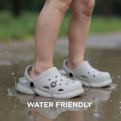 CLOUD TREADS LIGHT GREY CLOGS (Jojo) – Everyday Cool, Effortless Comfort | Unisex | Ages 9 to 13 Years