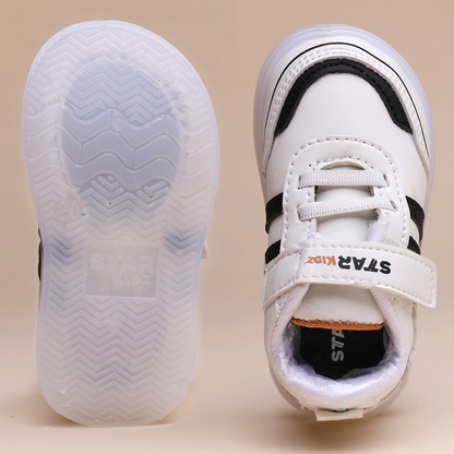 Velcro LED Shoes For Boys & Girls  (White)