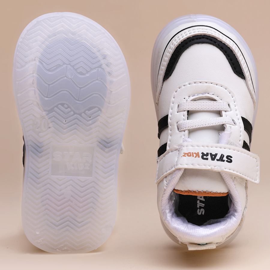 Velcro LED Shoes For Boys & Girls  (White)