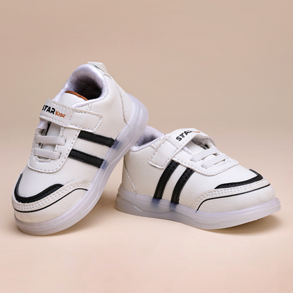 Velcro LED Shoes For Boys & Girls  (White)