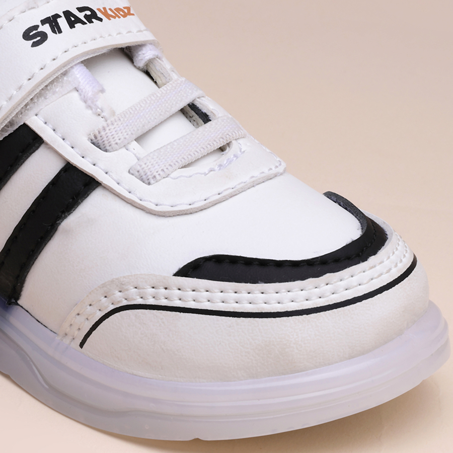 Velcro LED Shoes For Boys & Girls  (White)