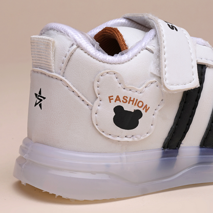 Velcro LED Shoes For Boys & Girls  (White)