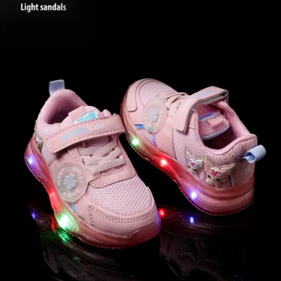 Velcro LED Shoes For Boys & Girls  (Pink, 3-9 Year)