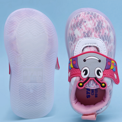 Velcro LED Shoes For Boys & Girls  (Pink)