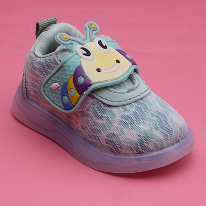 Velcro LED Shoes For Boys & Girls  (Light Green)
