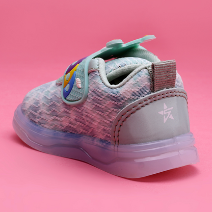 Velcro LED Shoes For Boys & Girls  (Light Green)