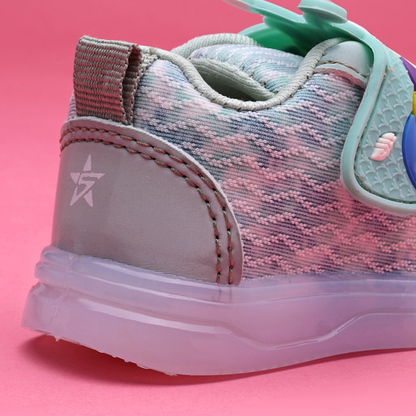 Velcro LED Shoes For Boys & Girls  (Light Green)