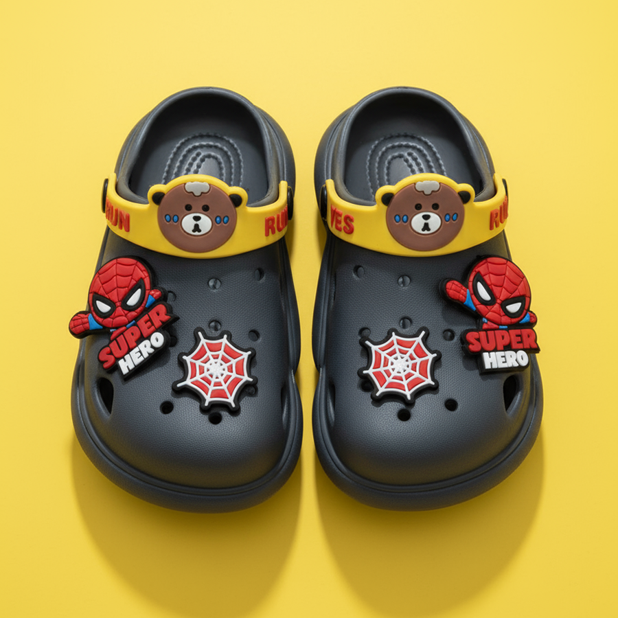 CLOUD TREADS UNISEX CLOGS (Jojo-2) | 2 Years to 13 Years | Dark Grey