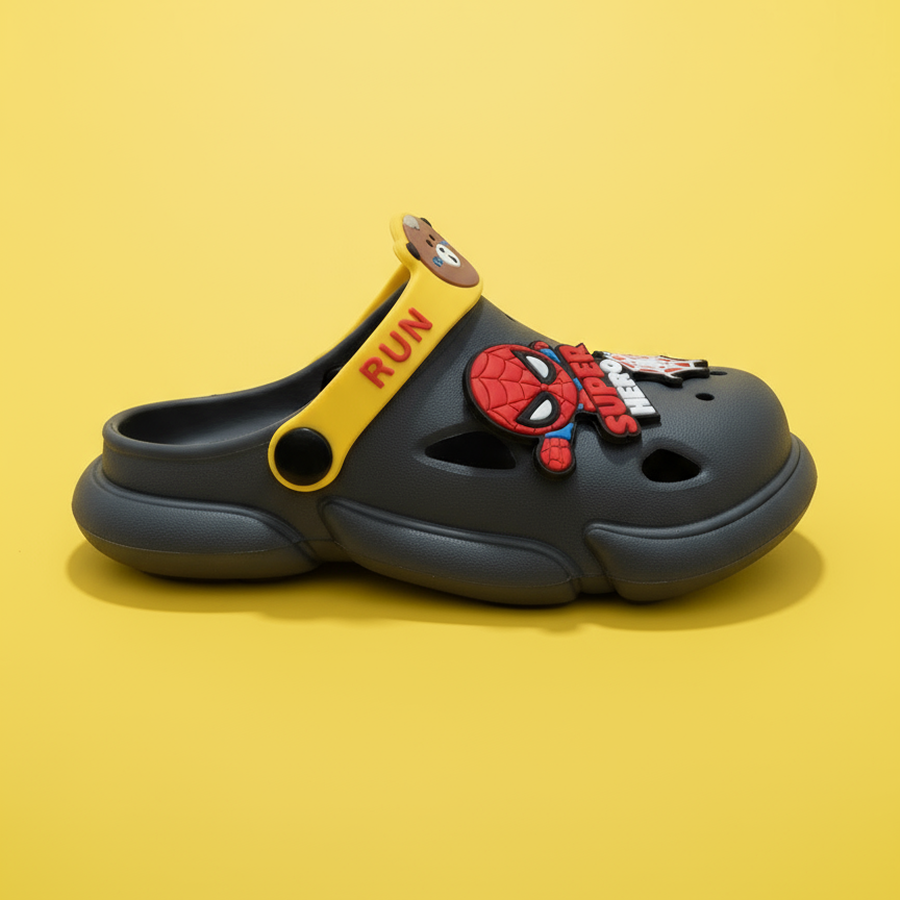 CLOUD TREADS UNISEX CLOGS (Jojo-2) | 2 Years to 13 Years | Dark Grey